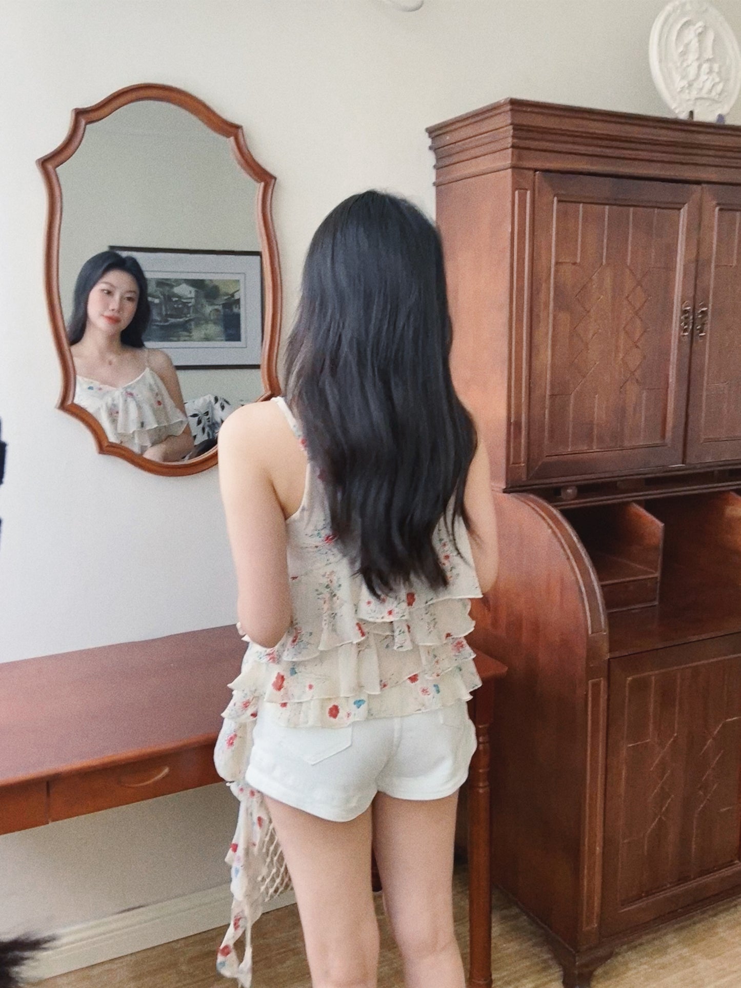 Bohemian White Stretch Shorts