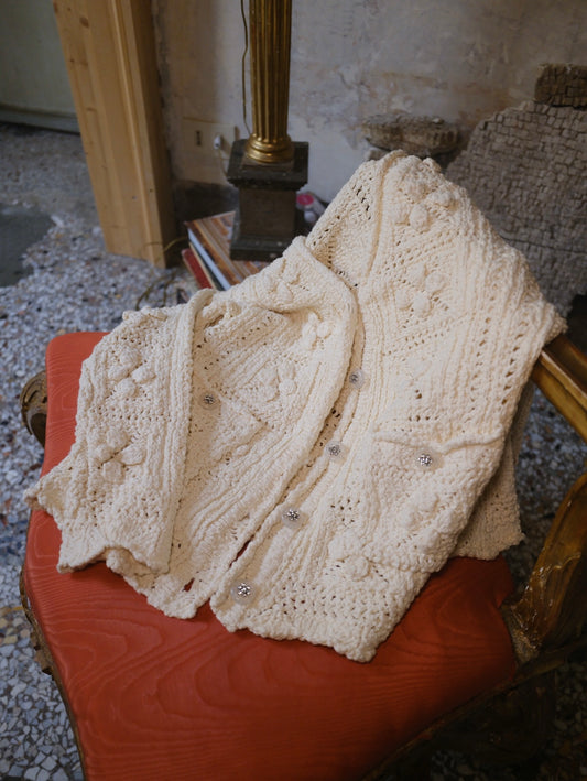 Hand-Crocheted 150-Petal Sweet Cardigan