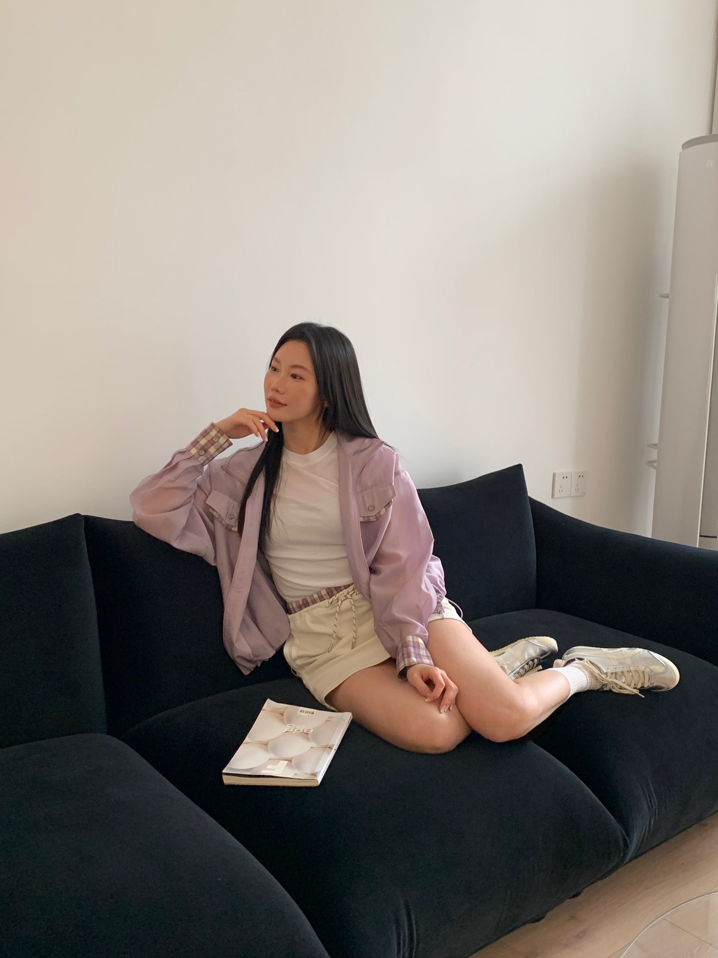 Summer solo plaid jacket