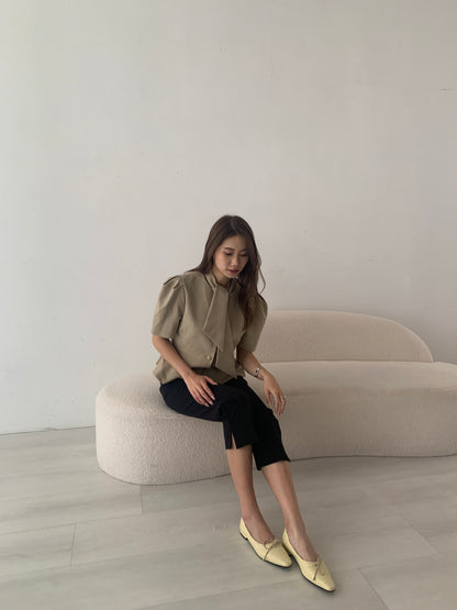 Mika Elastic Pleated Peg Leg Pants