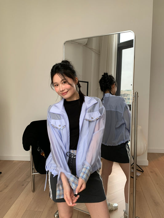 Summer solo plaid jacket