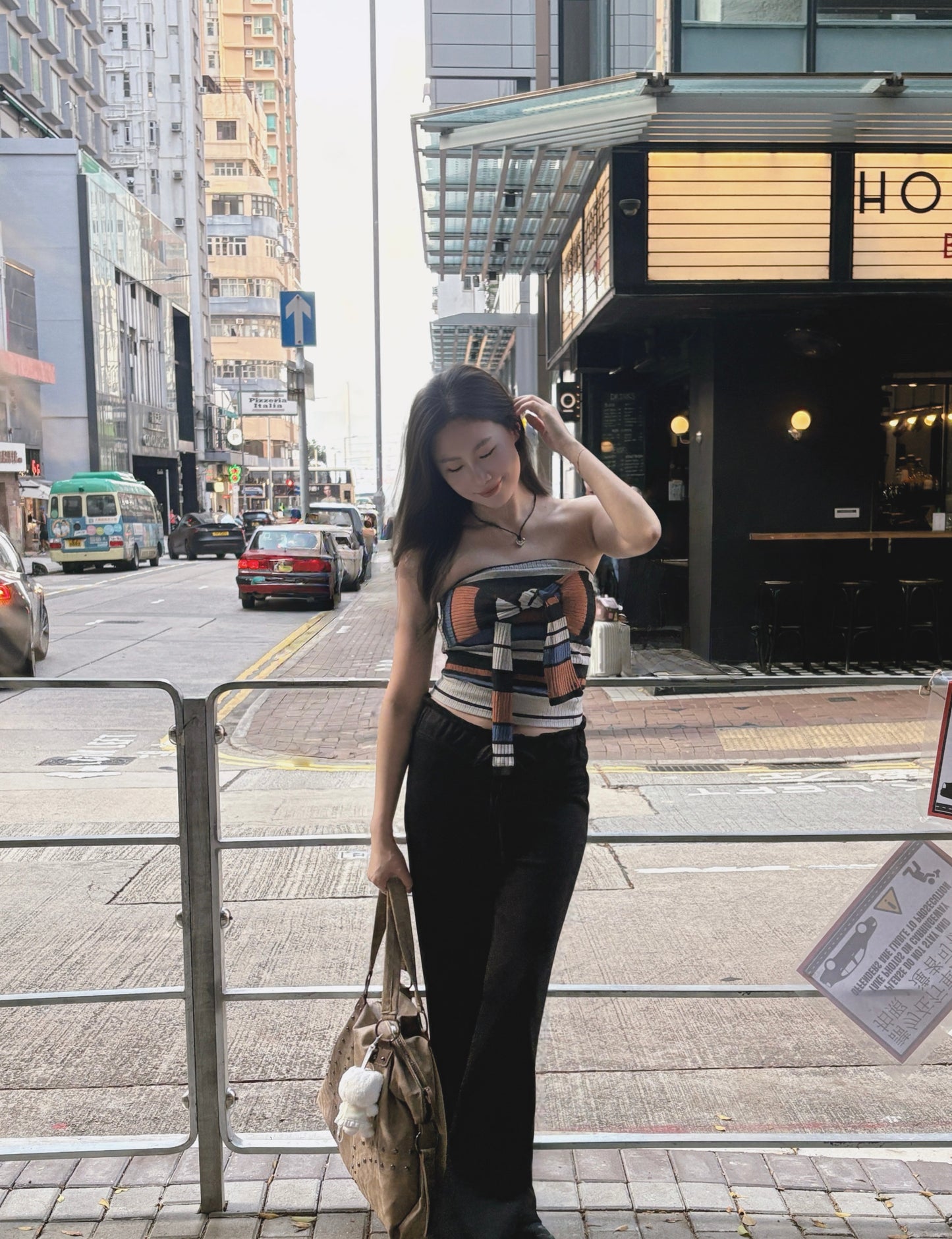 be happy Strappy Striped Tube Top