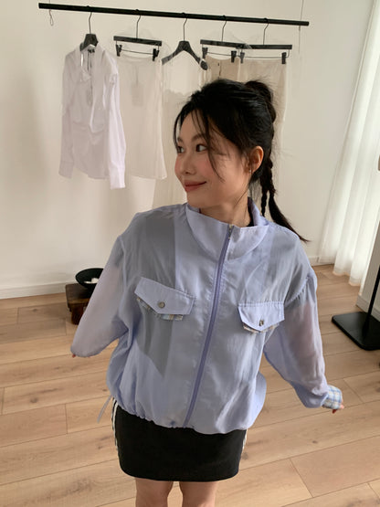 Summer solo plaid jacket