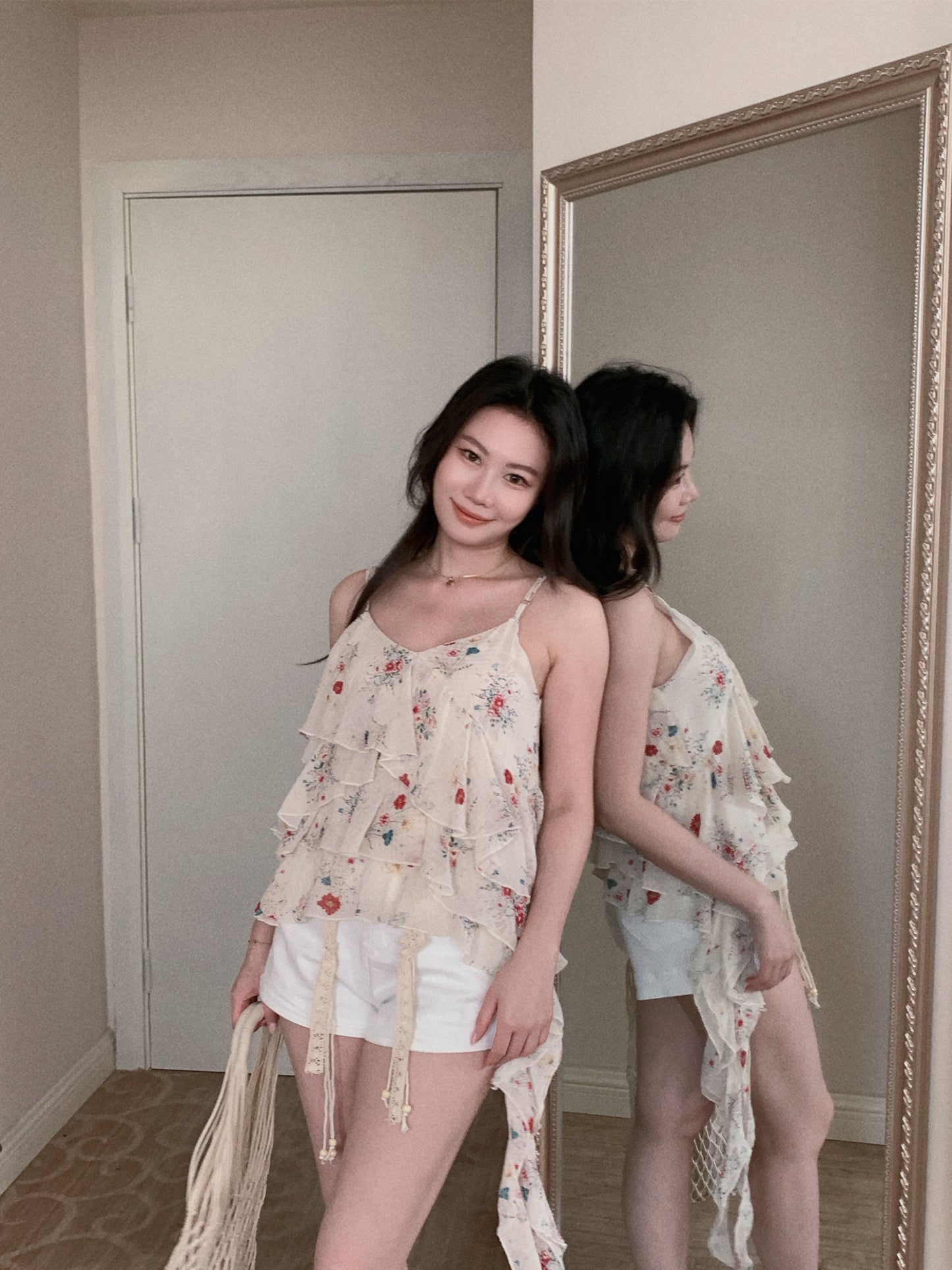 Bohemian White Stretch Shorts