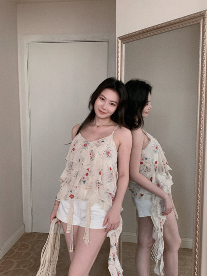 Bohemian White Stretch Shorts