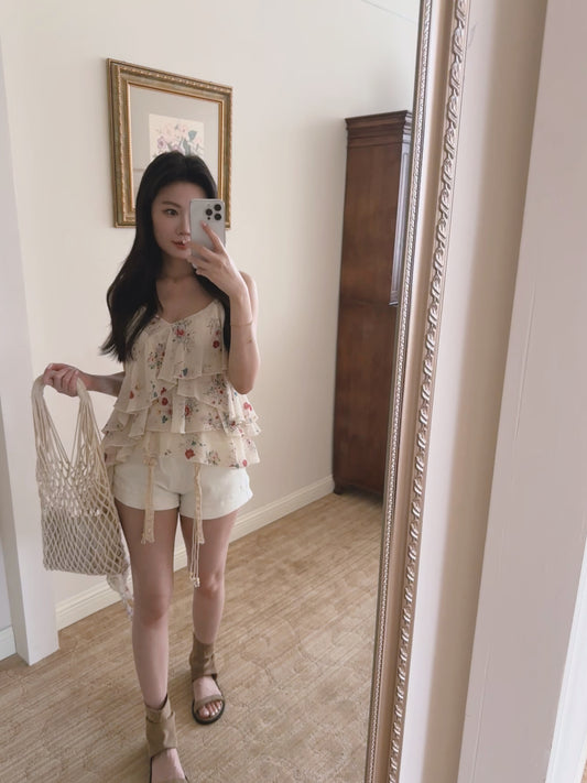 Bohemian White Stretch Shorts