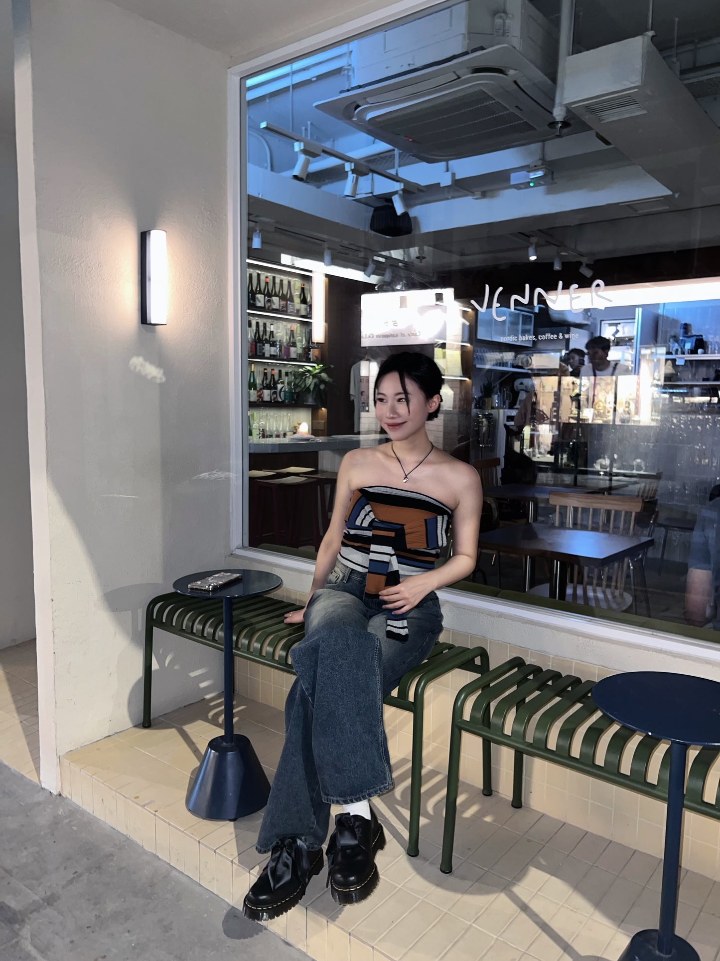 be happy Strappy Striped Tube Top