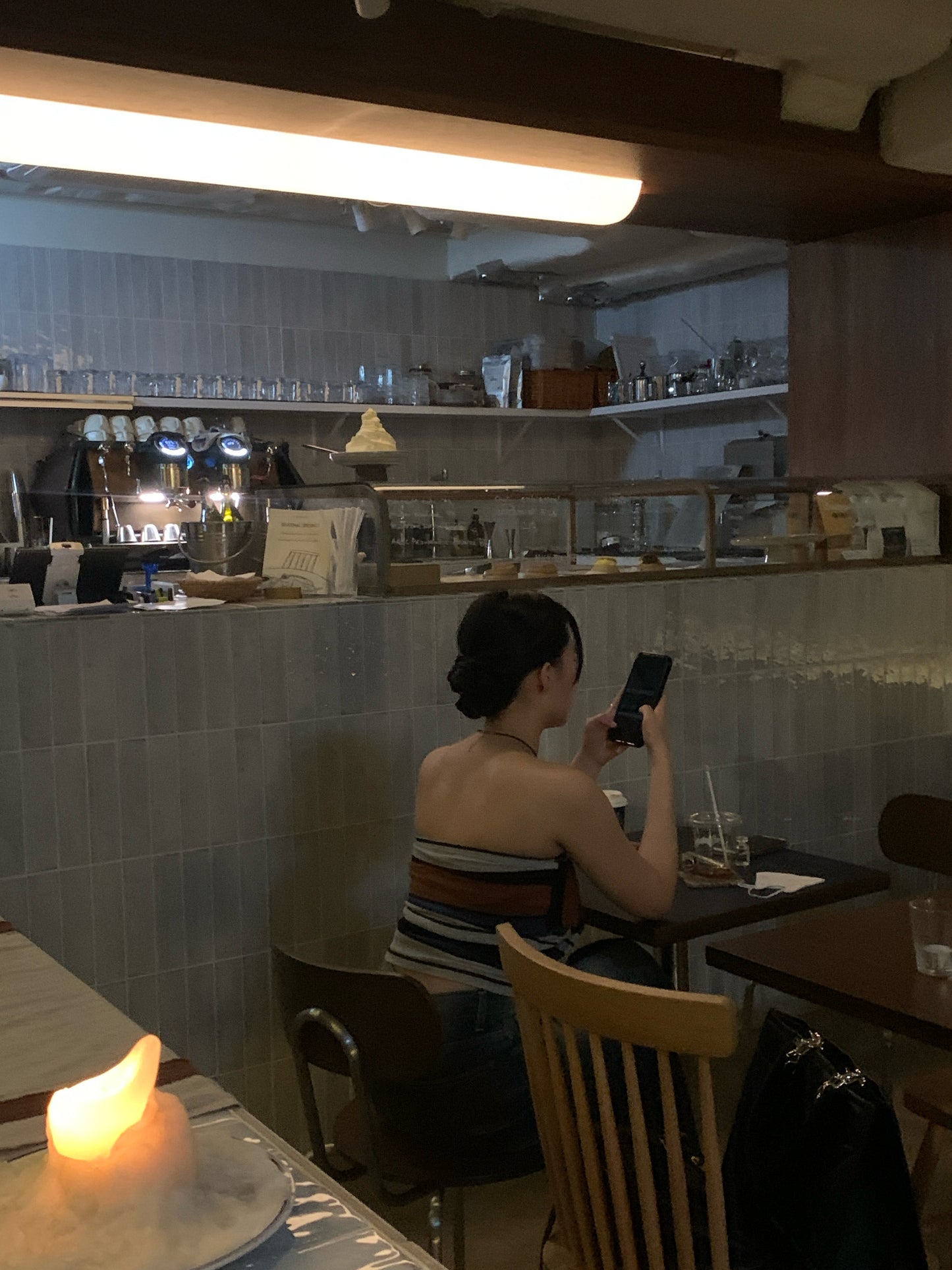 be happy Strappy Striped Tube Top