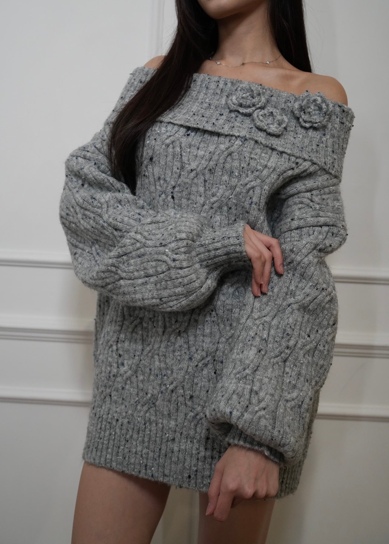 A15 Rose&Paris Slit Neck Cozy-Knit Sweater