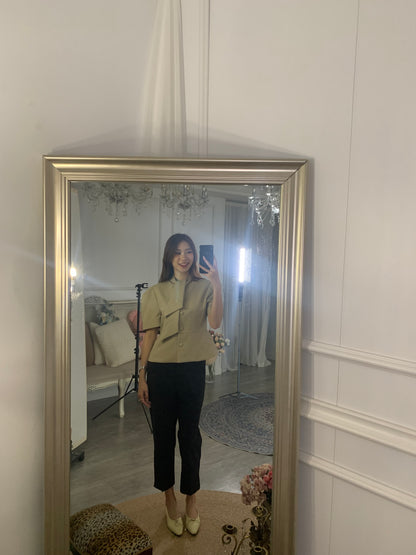 Mika Elastic Pleated Peg Leg Pants
