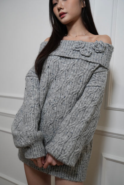 A15 Rose&Paris Slit Neck Cozy-Knit Sweater