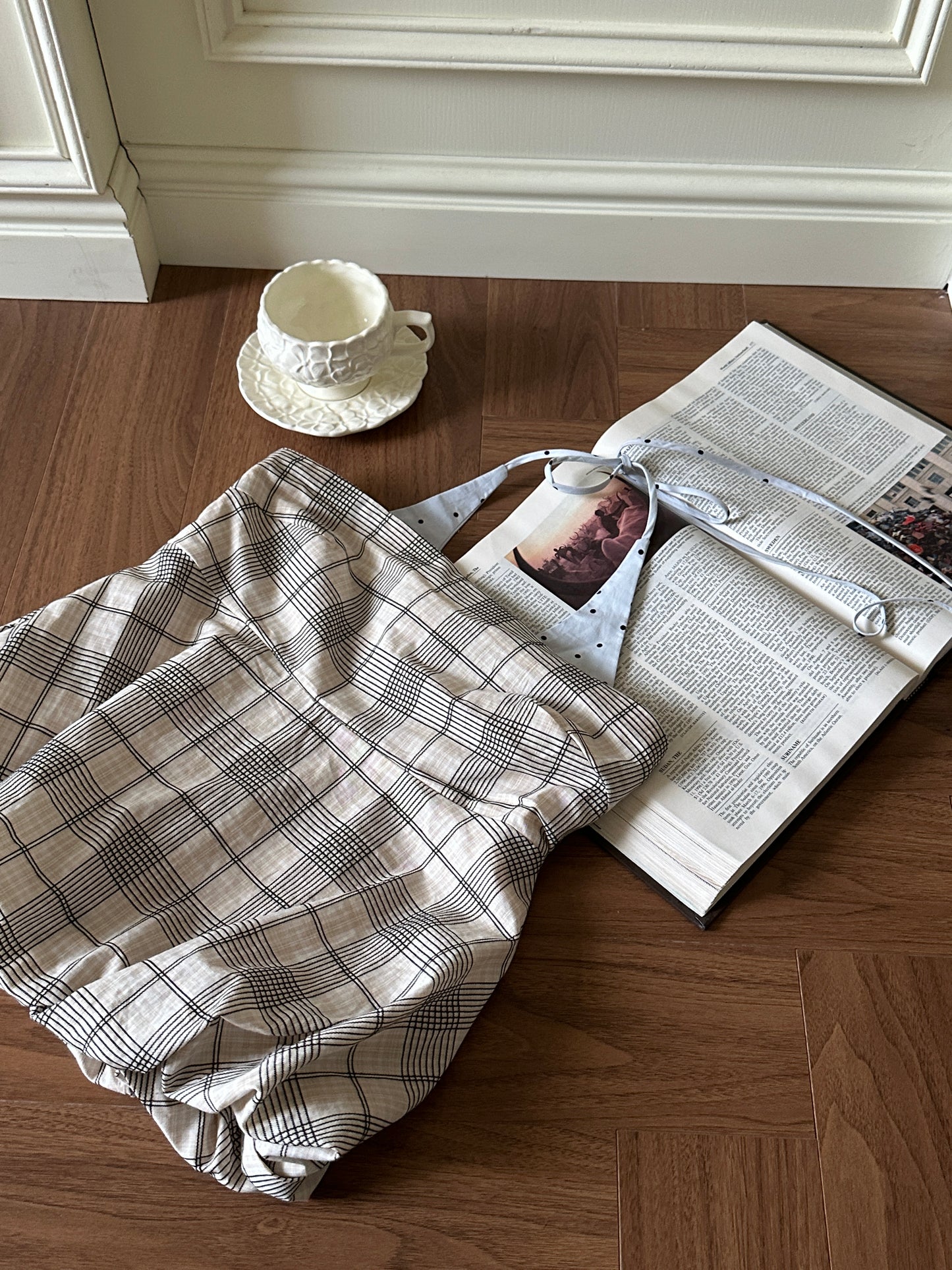 Evora project poka dot top & scarf set