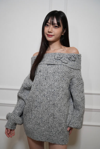 A15 Rose&Paris Slit Neck Cozy-Knit Sweater