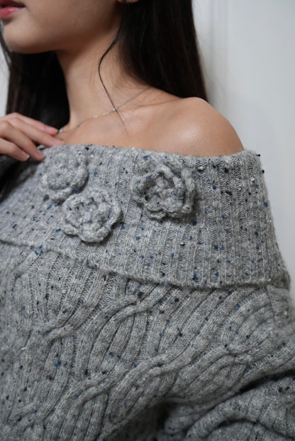 A15 Rose&Paris Slit Neck Cozy-Knit Sweater