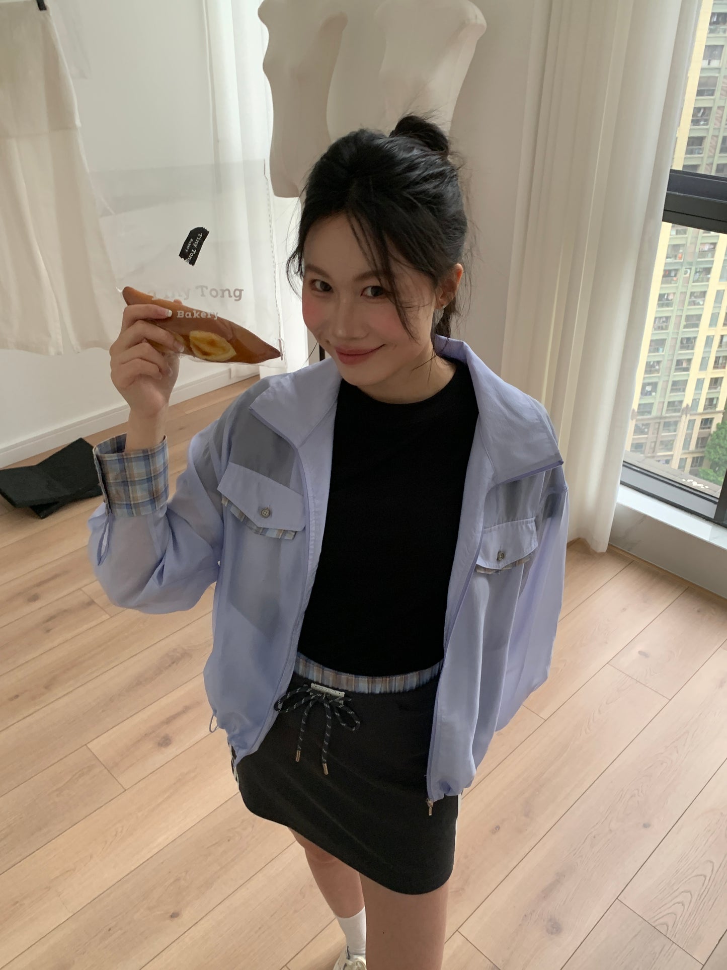 Summer solo plaid jacket