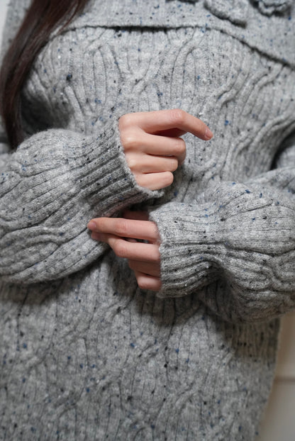 A15 Rose&Paris Slit Neck Cozy-Knit Sweater